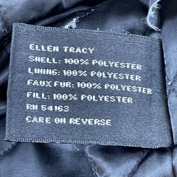 Ellen Tracy Women's Black Quilted Hooded Lightweight Jacket Plush Lining Size L - Picture 9 of 10